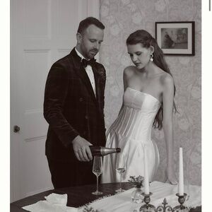 Anthropologie Mare Mare Strapless Pleated Hourglass Maxi Dress